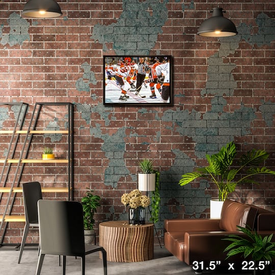 Wayne Gretzky and Mario Lemieux 20" x 29" Canvas Framed All-Star 31.5" x 22.5"